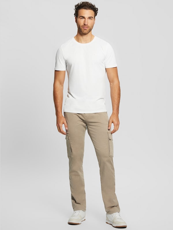 Coated cargo trousers