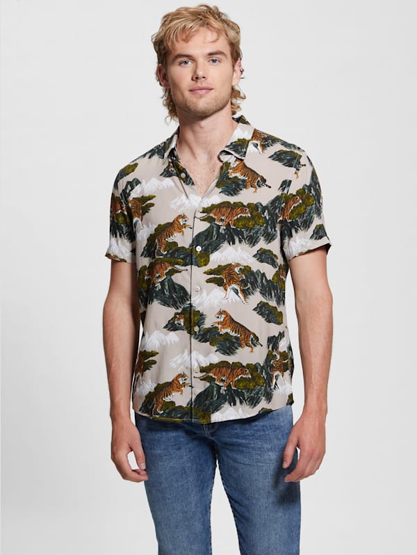 Guess hawaiian shirt sales