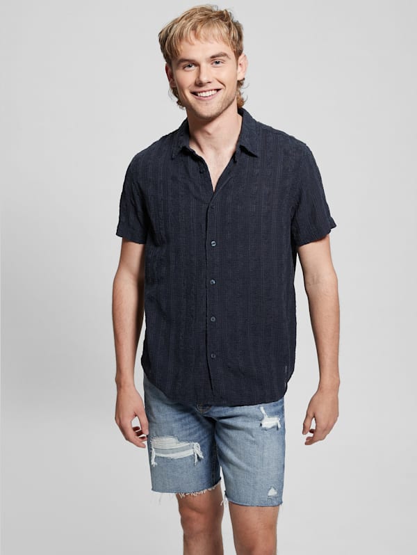Guess short sleeve button down store