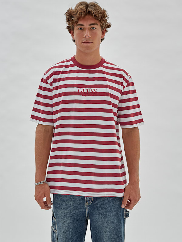 Guess striped red shirt clearance