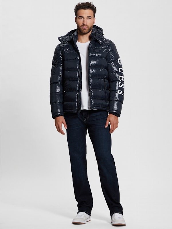 Shiny Hooded Puffer Jacket GUESS