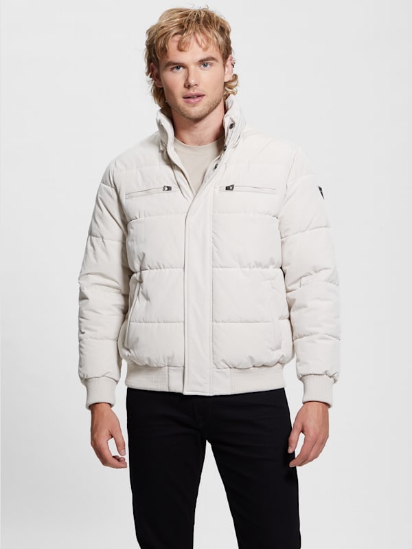 White guess puffer discount jacket