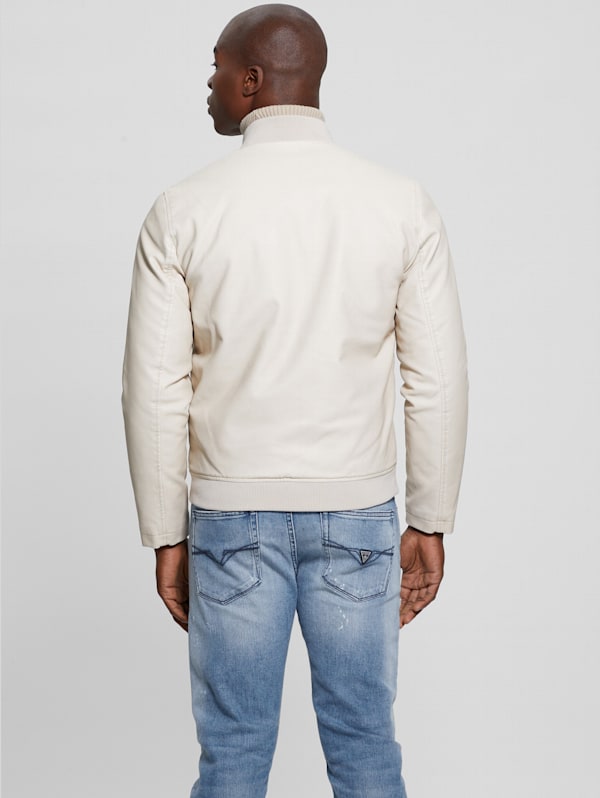 Faux Leather Aviator Jacket GUESS Canada
