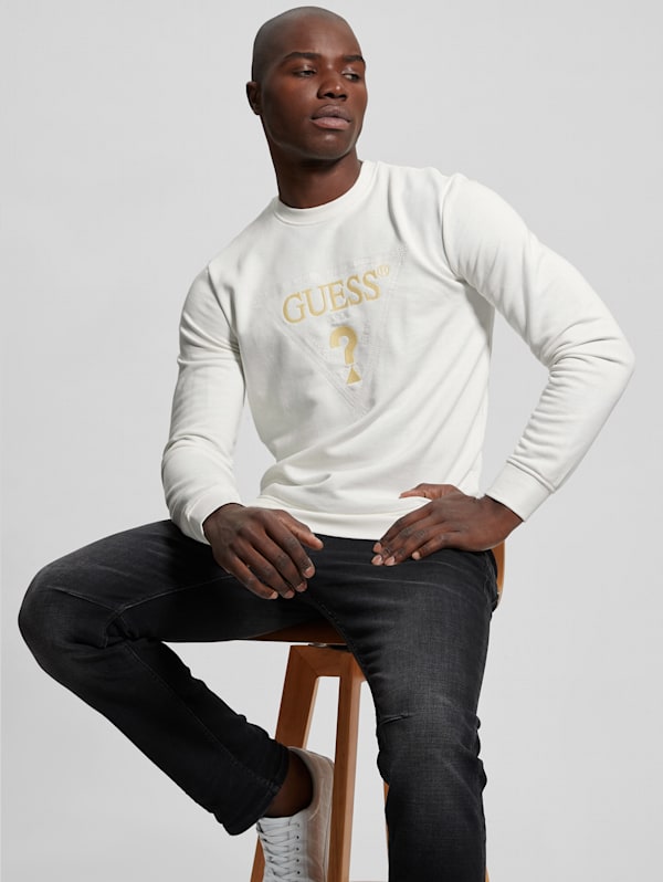 White embroidered sweatshirt on sale