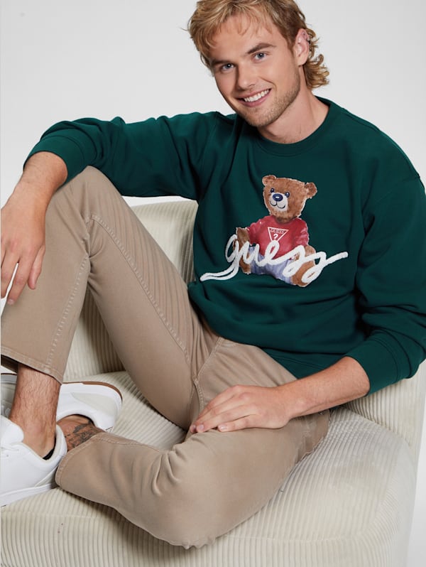 Guess Bear Oversized Crew Neck Sweatshirt