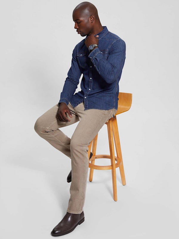 Guess denim blouse store