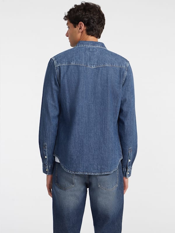 Slim Long Sleeve Denim Shirt GUESS Canada