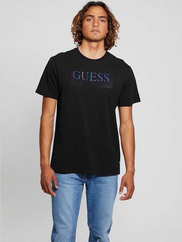 Eco Iridescent Signature Tee GUESS Canada