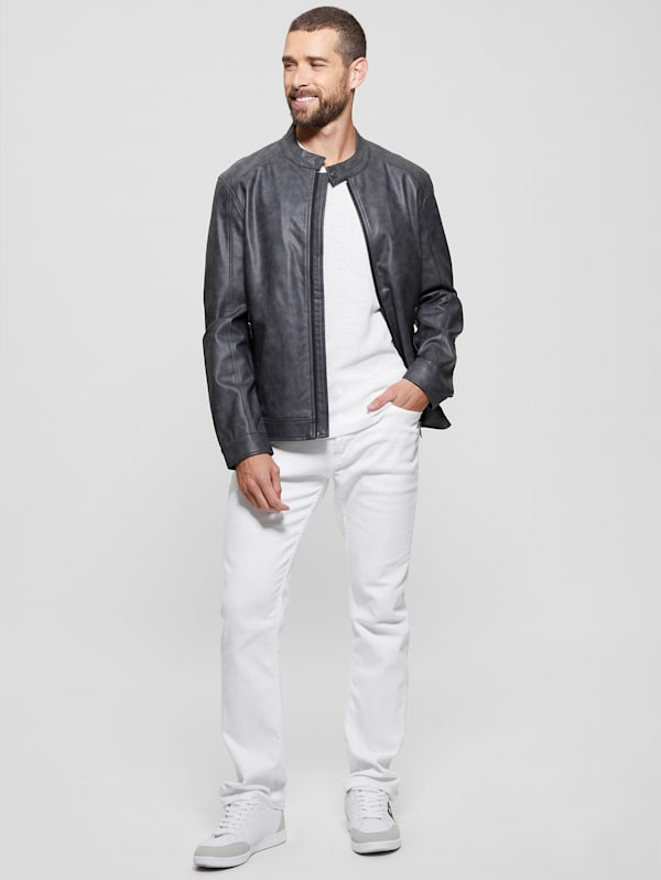 Guess moto jacket men's deals