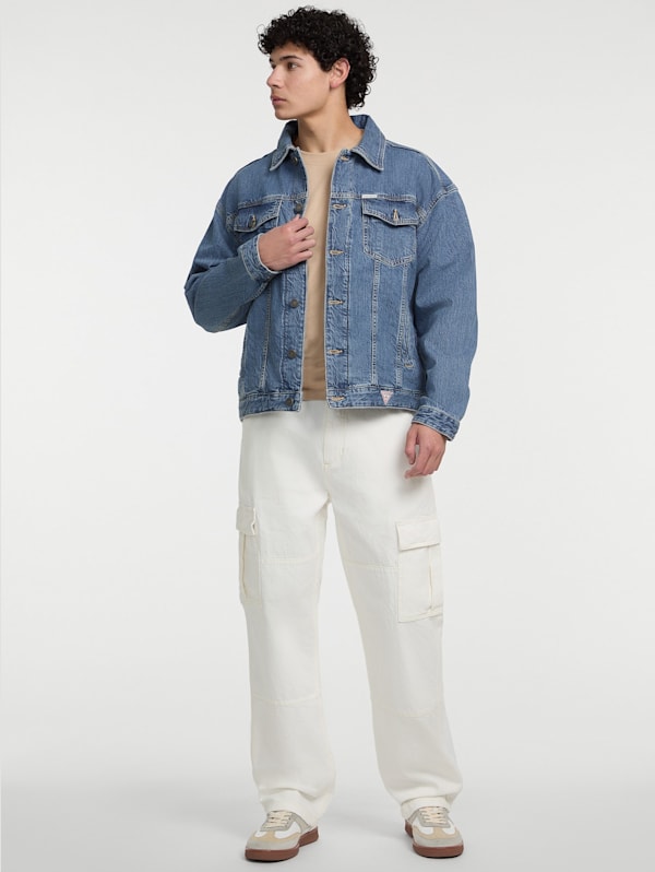 Oversized Denim Trucker Jacket GUESS Canada