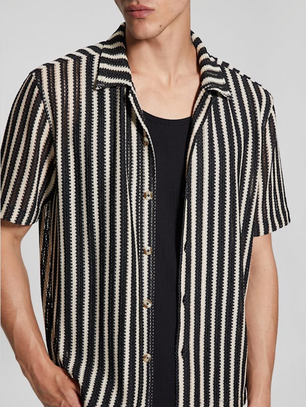 Guess shirt striped mens online