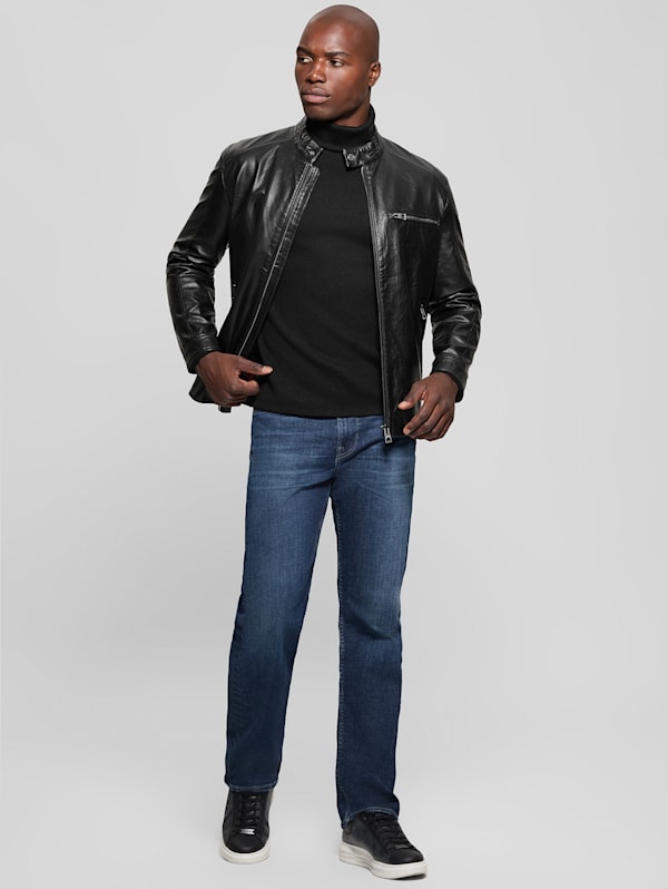 GUESS Faux leather Biker Jacket Black M