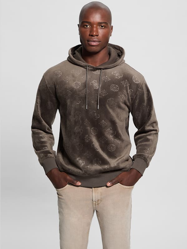 Embossed Velvet Hoodie GUESS Canada