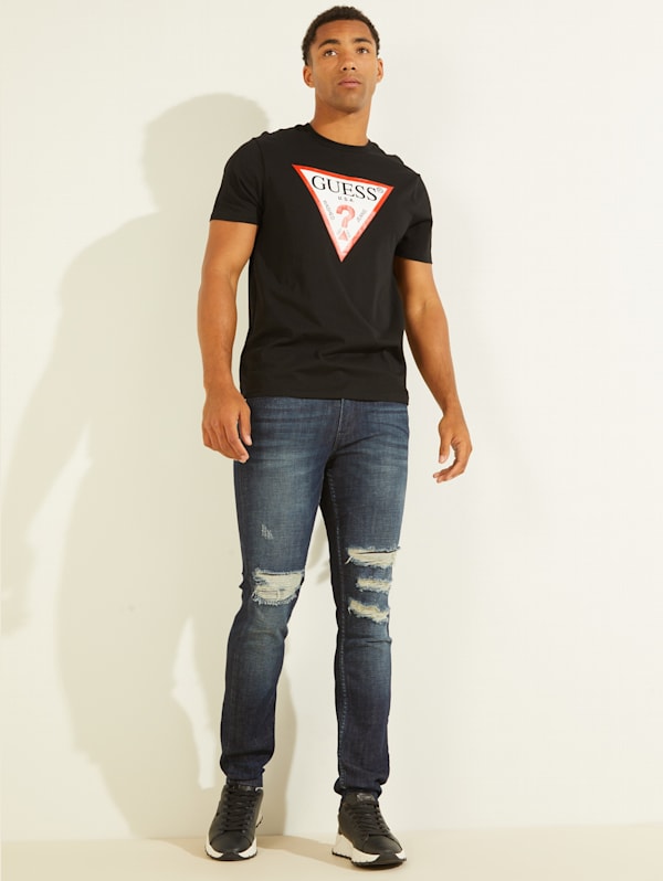 Guess classic logo t shirt discount