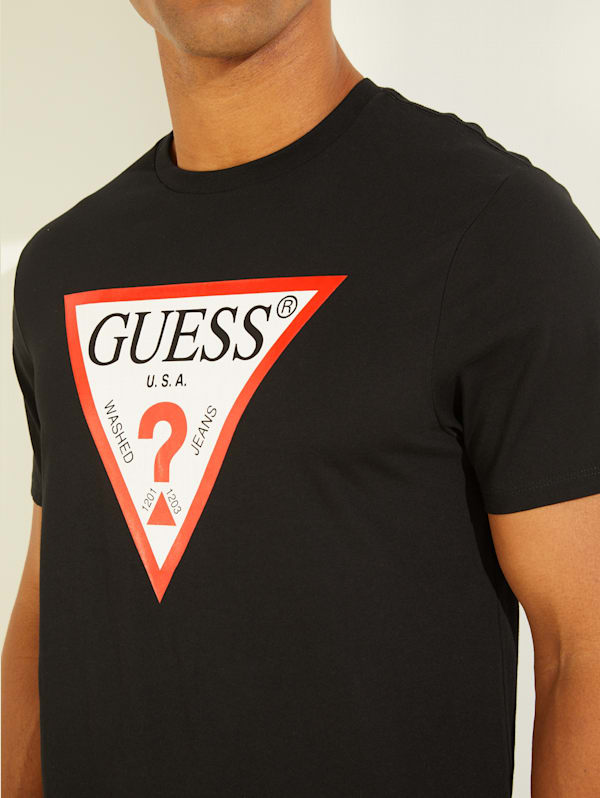 Guess red triangle t clearance shirt