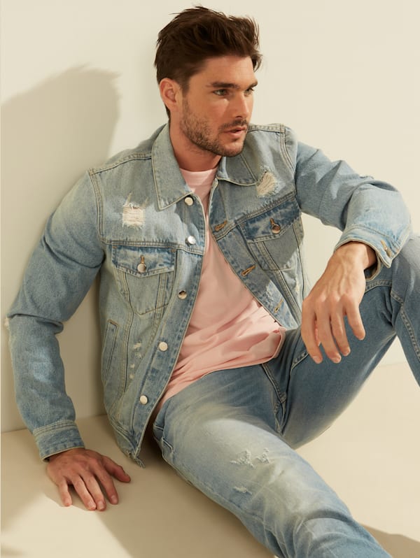 Denim jacket guess discount