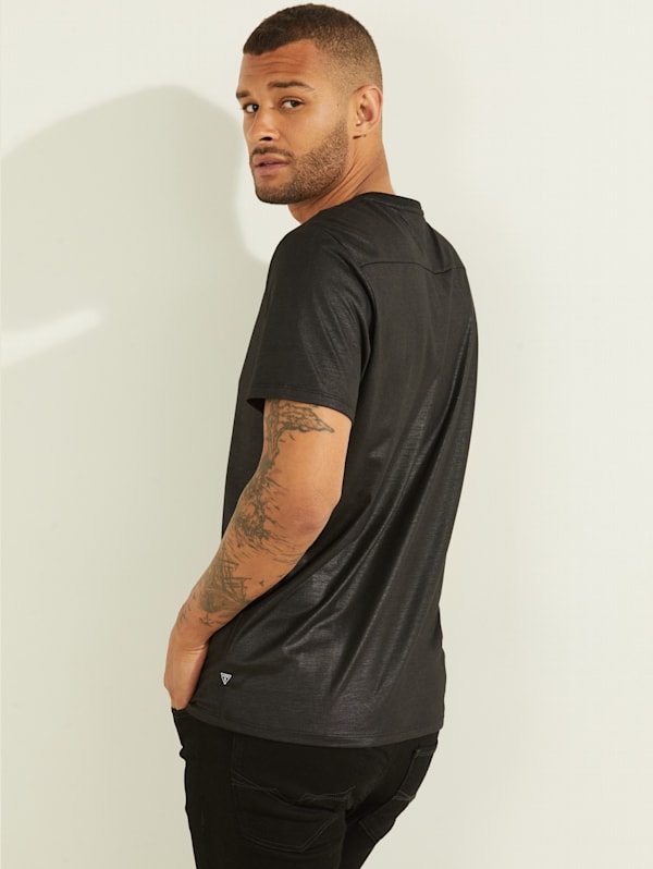 Guess v neck t shirt mens clearance