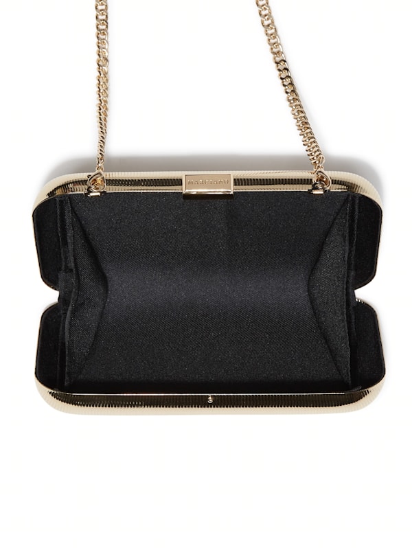 Metallic White Gold Python Clutch GUESS Canada