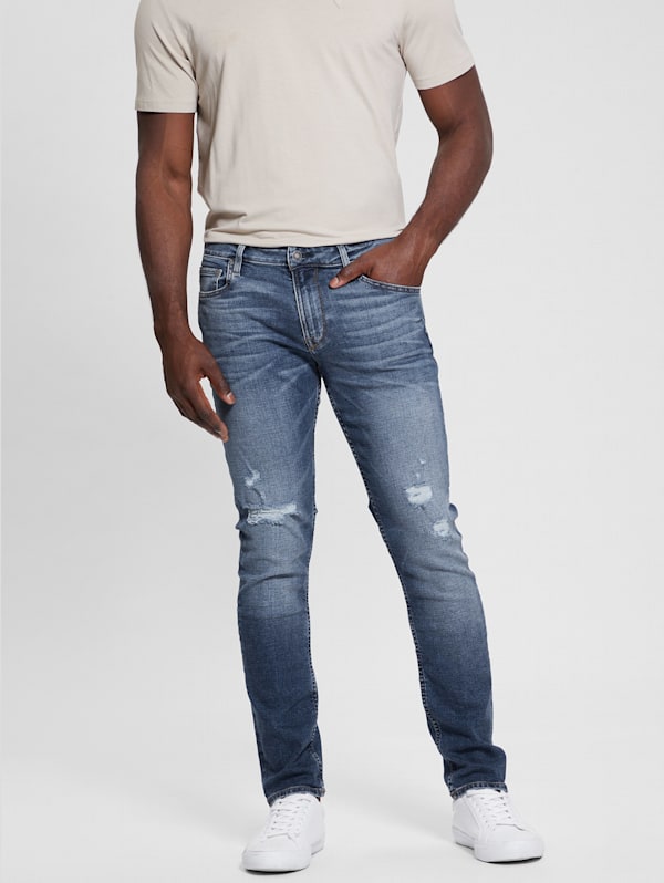 Finnley Distressed Tapered Jeans GUESS