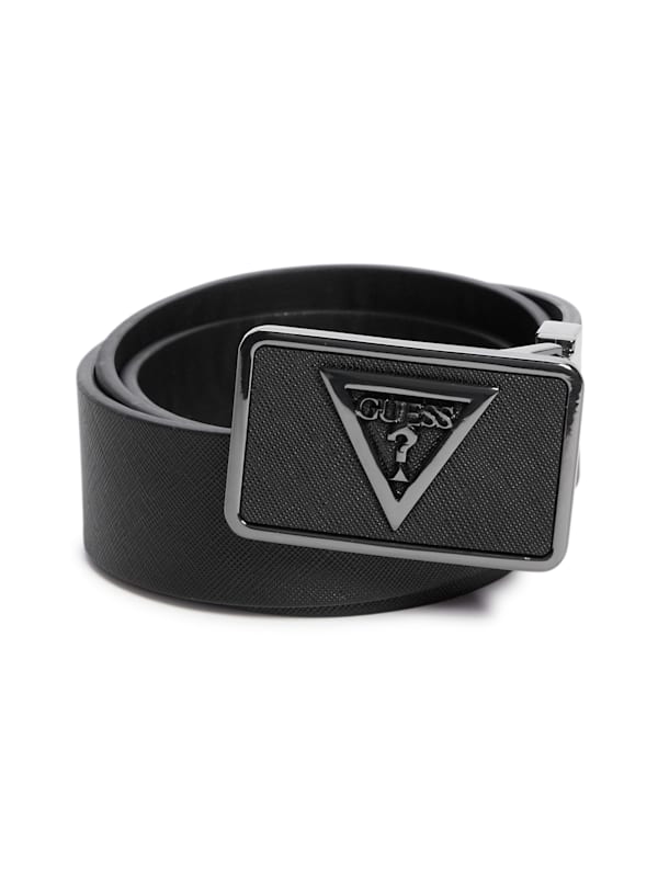 Textured Plaque Buckle Belt