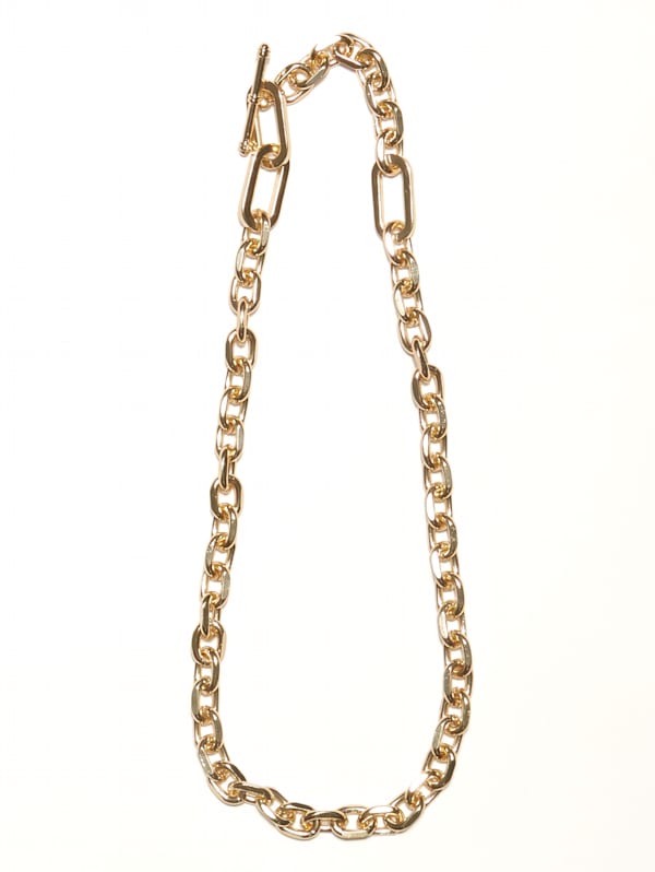 14K Gold Plated Single Chain Toggle Necklace