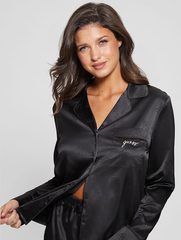 Satin shirt and short pj set new arrivals