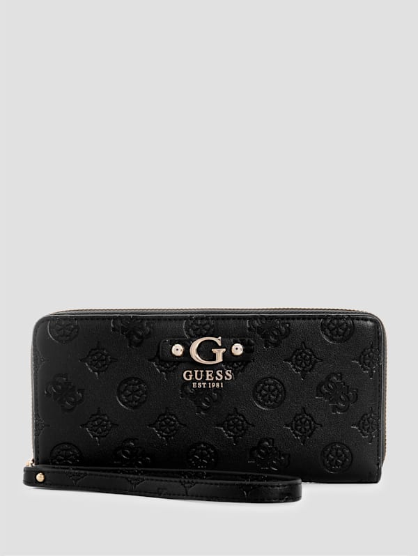 Guess Gerty Large Zip Around Wallet Black One Size