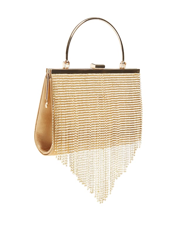 Rhinestone Fringe Clutch Marciano