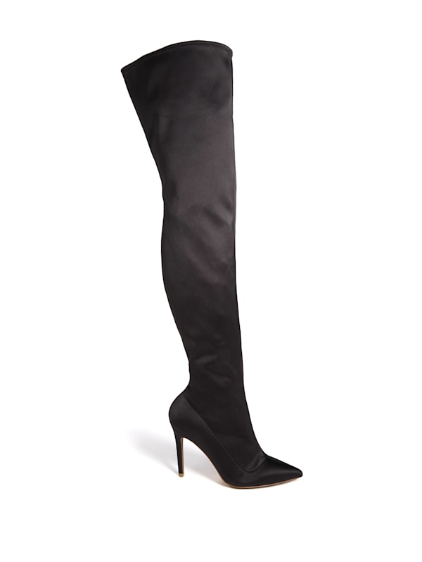 Guess black thigh high boots discount