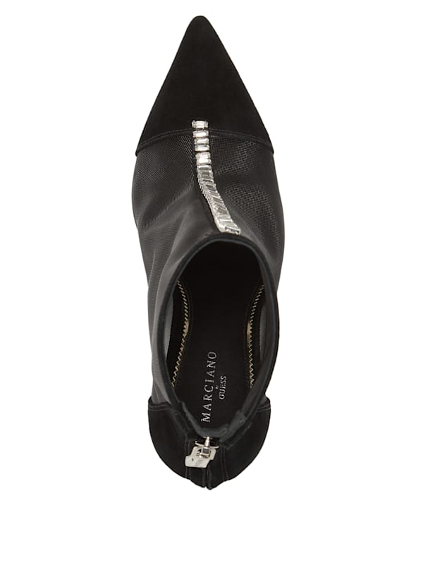 MARCIANO Fearne Embellished Mesh Ankle Bootie Black 9