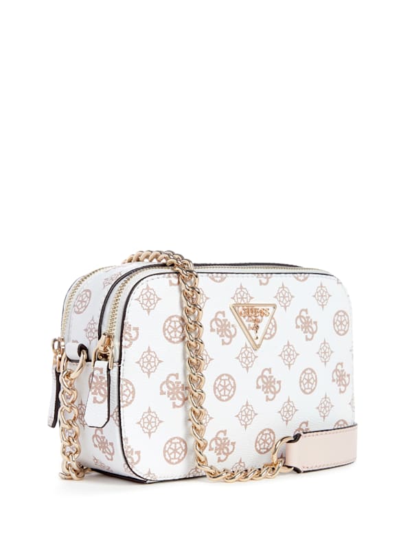 GUESS Galeria Debossed Peony Mini Camera Crossbody Bag