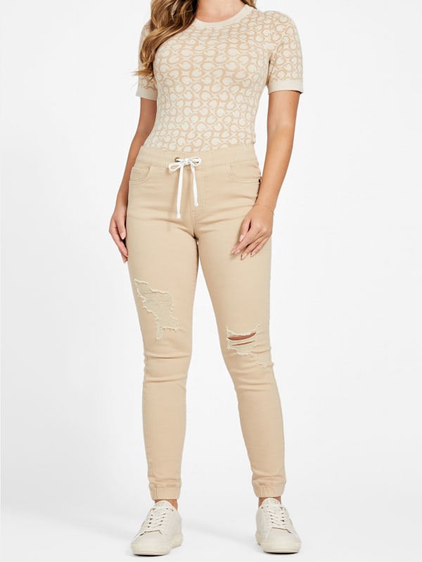 Guess denim joggers sales