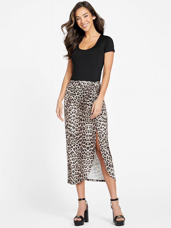 Factory Micol Midi Skirt Leopard Multi 3 M