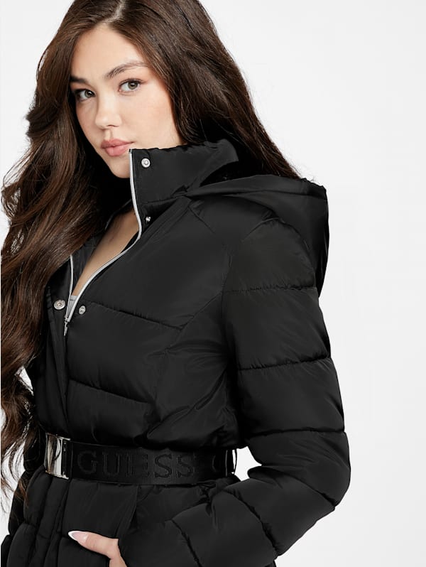 Marlene Hooded Puffer Jacket GUESS Factory Ca
