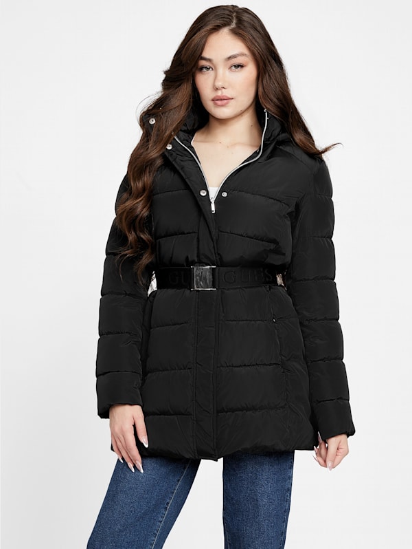 Marlene Hooded Puffer Jacket GUESS Factory