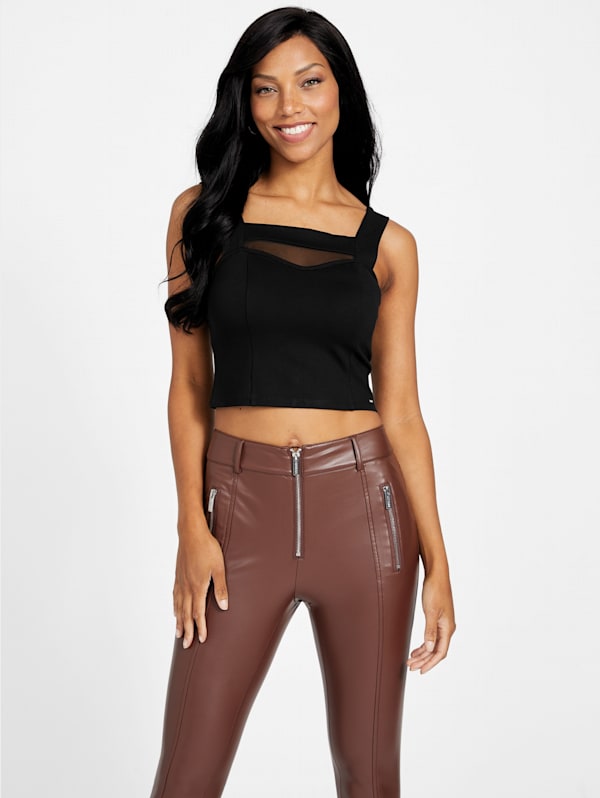 Guess black crop top discount