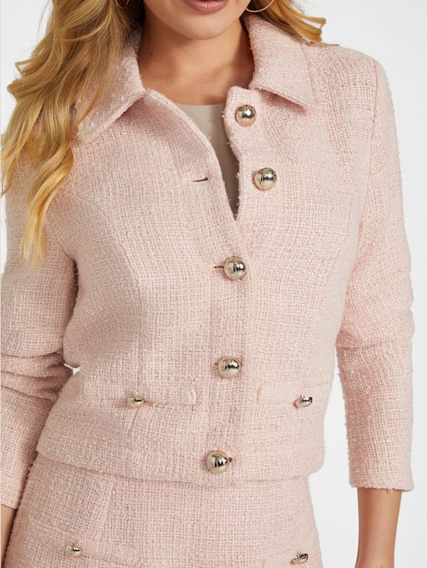 Dianne Boucle Tweed Jacket | GUESS Factory Ca