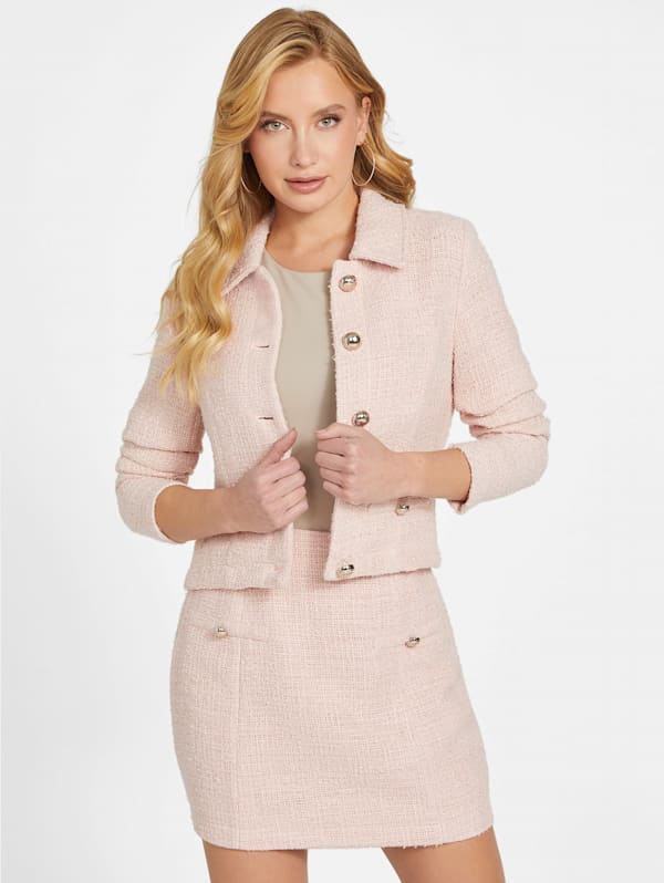 Dianne Boucle Tweed Jacket | GUESS Factory Ca