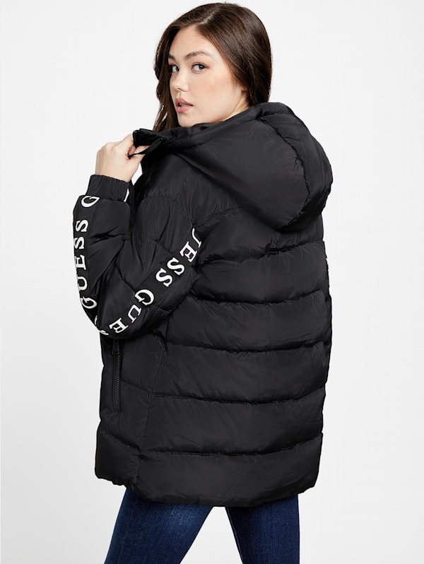 Guess black puffer jacket women's best sale