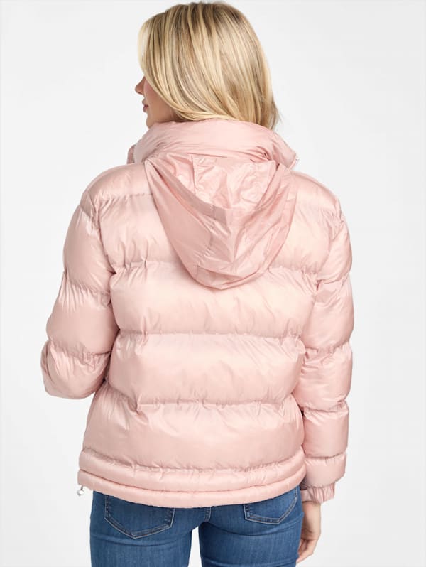 Guess pink fur jacket deals