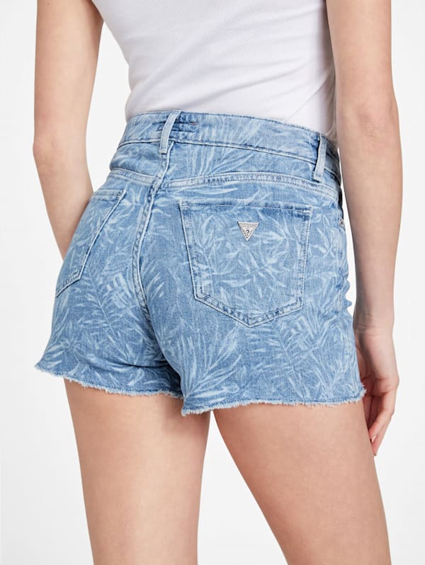 Eco Jane Mid-Rise Frayed Denim Shorts