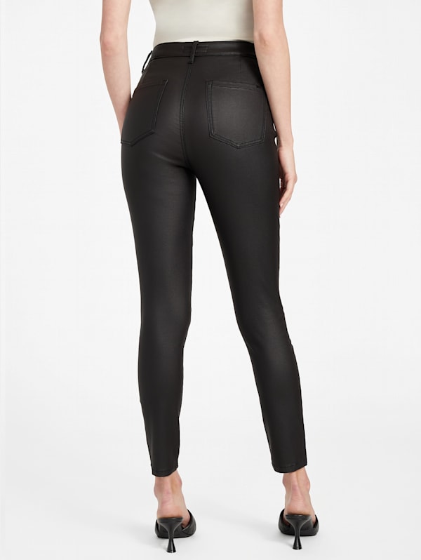 High rise coated skinny jeans discount