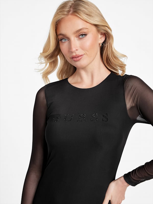 Factory Cielo Logo Mesh Dress Black S