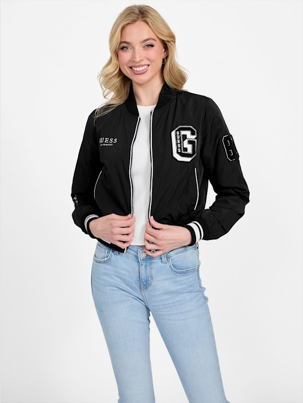 Guess varsity jacket sales