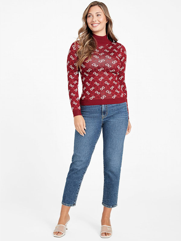 Tianna Mock-Neck Logo Sweater | GUESS Factory