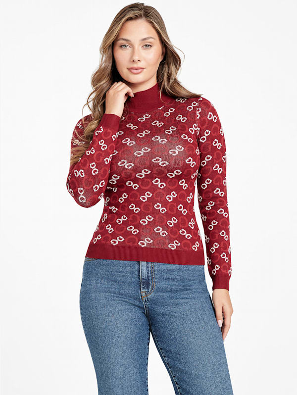 Tianna Mock-Neck Logo Sweater | GUESS Factory