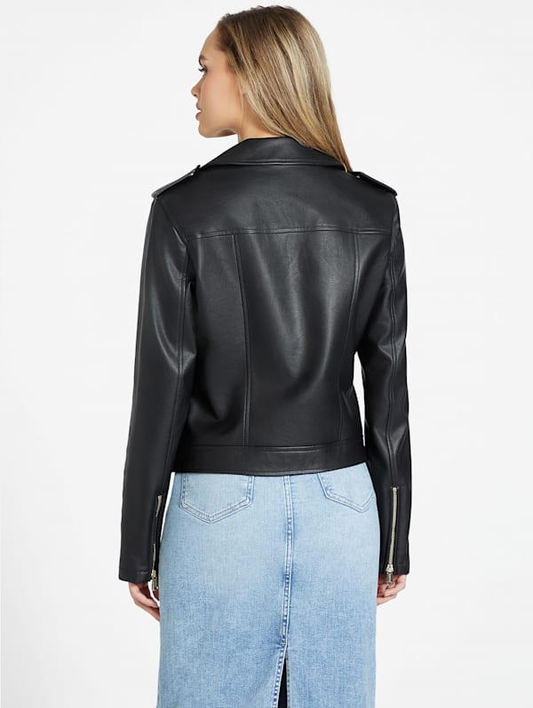 Ellie Faux-Leather Moto Jacket | GUESS Factory