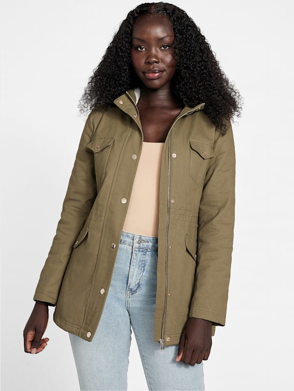 Green guess jacket hot sale
