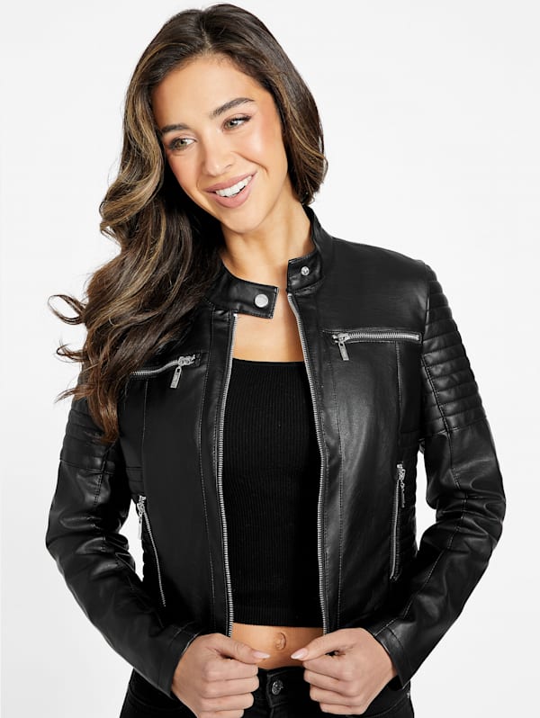 Factory Shanny Faux leather Moto Jacket Black S