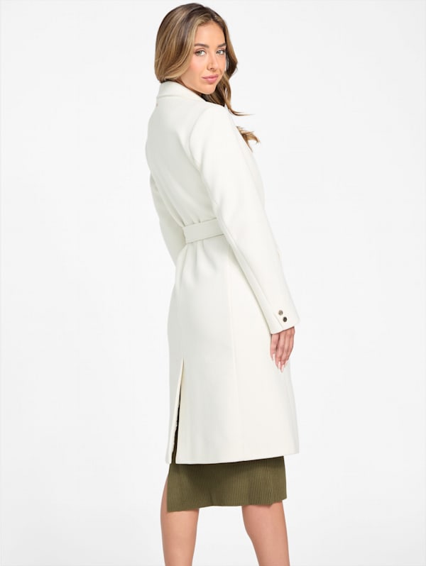 Guess white wool coat new arrivals